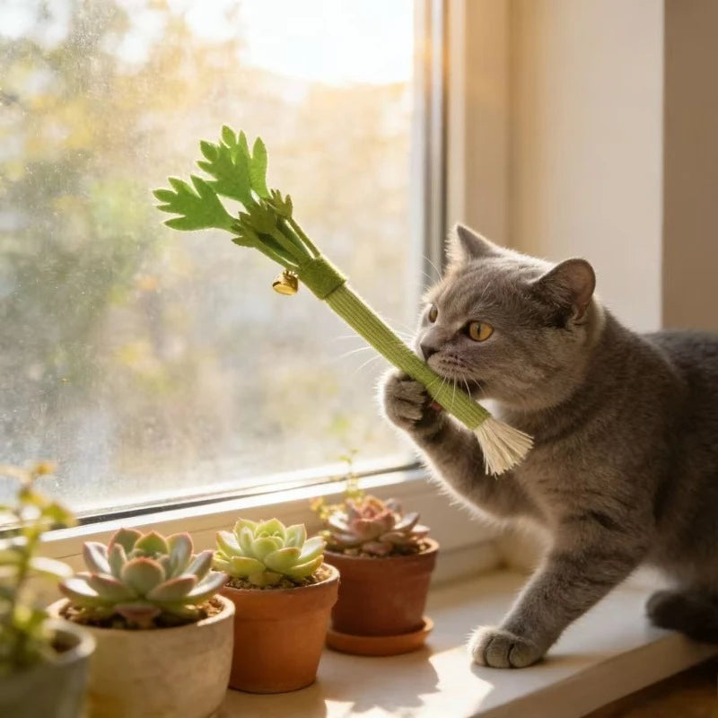 Interactive Self Playing Catnip Molar Stick Toys